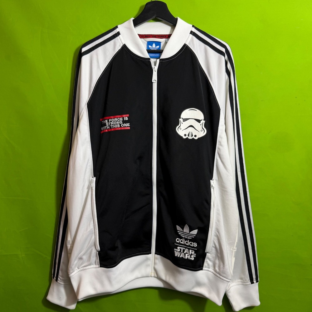 Adidas Star Wars Stormtrooper Track Jacket Black White Death Star Mens XL